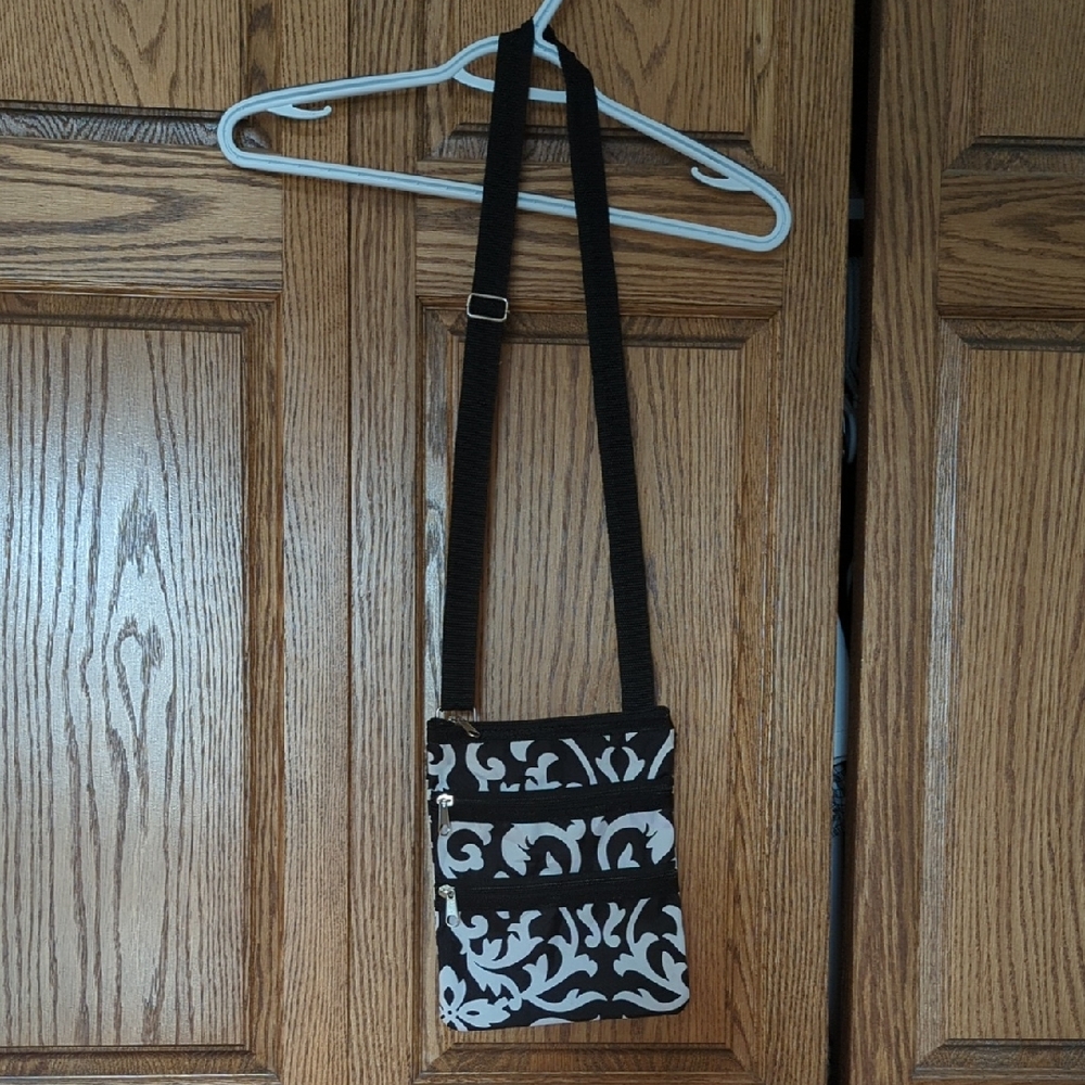 Black and White Patterned Crossbody Bag